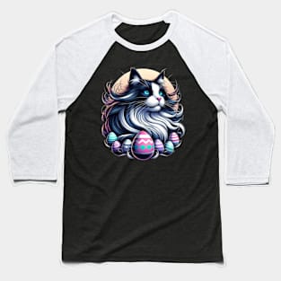 Majestic Tuxedo Easter Anime Retro cat Baseball T-Shirt